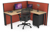 Horizon Quadro Square Legs L-Shaped Corner Office Desk [1800L x 1450W] - Thumbnail 31 