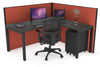 Horizon Quadro Square Legs L-Shaped Corner Office Desk [1800L x 1550W with Cable Scallop] - Thumbnail 43 