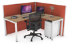 Horizon Quadro Square Legs L-Shaped Corner Office Desk [1800L x 1550W with Cable Scallop] - Thumbnail 13 