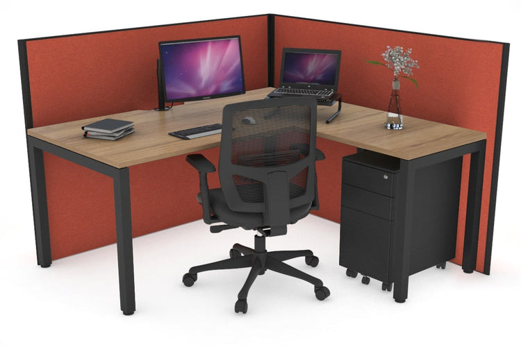 Horizon Quadro Square Leg L-Shaped Corner Office Desk [1800L x 1550W with Cable Scallop] Jasonl black leg salvage oak orange squash (1200H x 1800W x 1600W)
