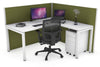 Horizon Quadro Square Legs L-Shaped Corner Office Desk [1800L x 1550W with Cable Scallop] - Thumbnail 3 