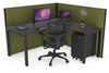 Horizon Quadro Square Legs L-Shaped Corner Office Desk [1800L x 1550W with Cable Scallop] - Thumbnail 45 