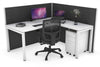 Horizon Quadro Square Legs L-Shaped Corner Office Desk [1800L x 1550W with Cable Scallop] - Thumbnail 6 