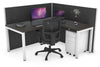 Horizon Quadro Square Legs L-Shaped Corner Office Desk [1800L x 1550W with Cable Scallop] - Thumbnail 24 