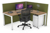 Horizon Quadro Square Legs L-Shaped Corner Office Desk [1800L x 1550W with Cable Scallop] - Thumbnail 15 