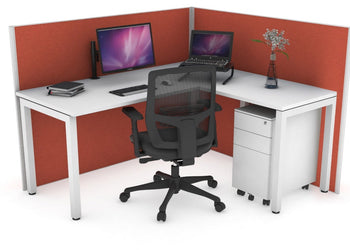 Horizon Quadro Square Leg L-Shaped Corner Office Desk [1800L x 1700W] Jasonl white leg white orange squash (1200H x 1800W x 1800W)