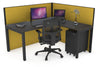 Horizon Quadro Square Legs L-Shaped Corner Office Desk [1800L x 1800W with Cable Scallop] - Thumbnail 44 