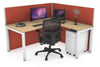 Horizon Quadro Square Legs L-Shaped Corner Office Desk [1800L x 1800W with Cable Scallop] - Thumbnail 7 