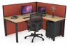 Horizon Quadro Square Legs L-Shaped Corner Office Desk [1800L x 1800W with Cable Scallop] - Thumbnail 31 