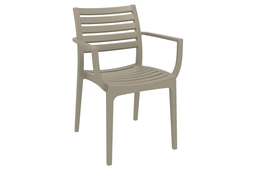 Hospitality Plus Artemis Outdoor Lounge Chair - Stackable, Weather-resistant Armchair-taupe  