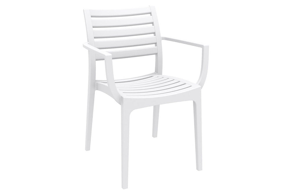 Hospitality Plus Artemis Outdoor Lounge Chair - Stackable, Weather-resistant Armchair-white  