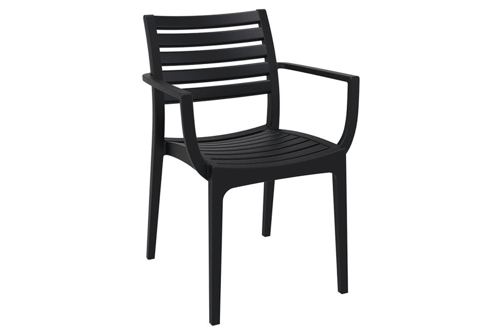 Hospitality Plus Artemis Outdoor Lounge Chair - Stackable, Weather-resistant Armchair-black  