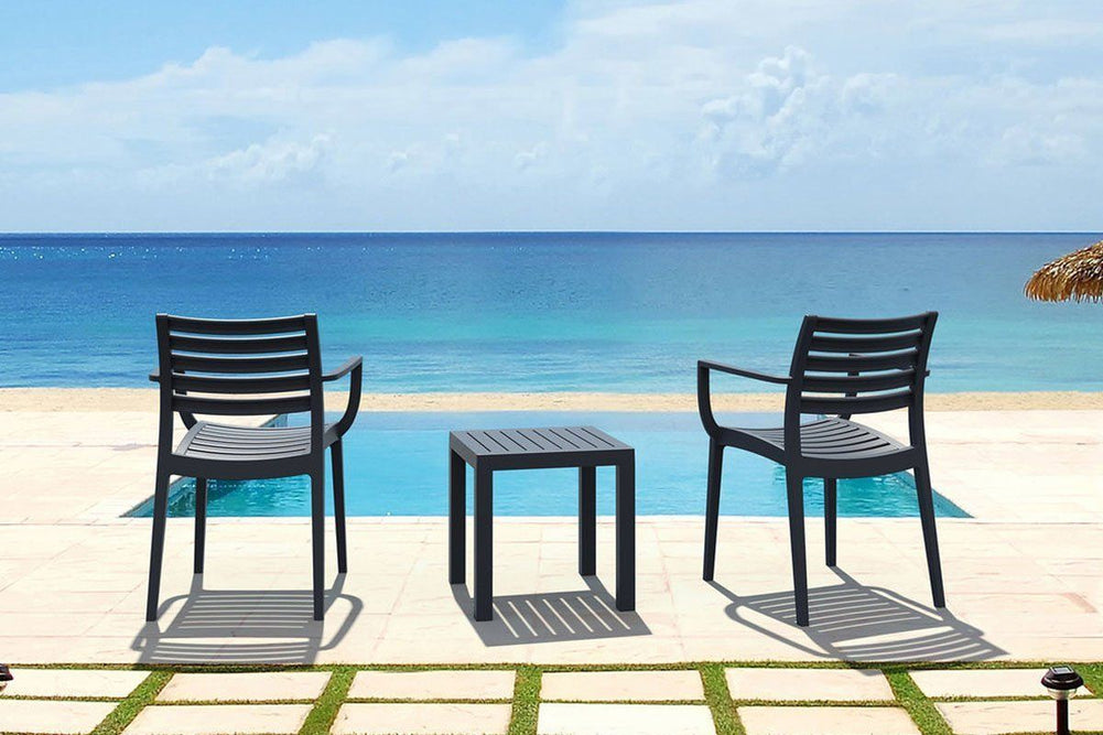 Hospitality Plus Artemis Outdoor Lounge Chair - Stackable, Weather-resistant Armchair-white  