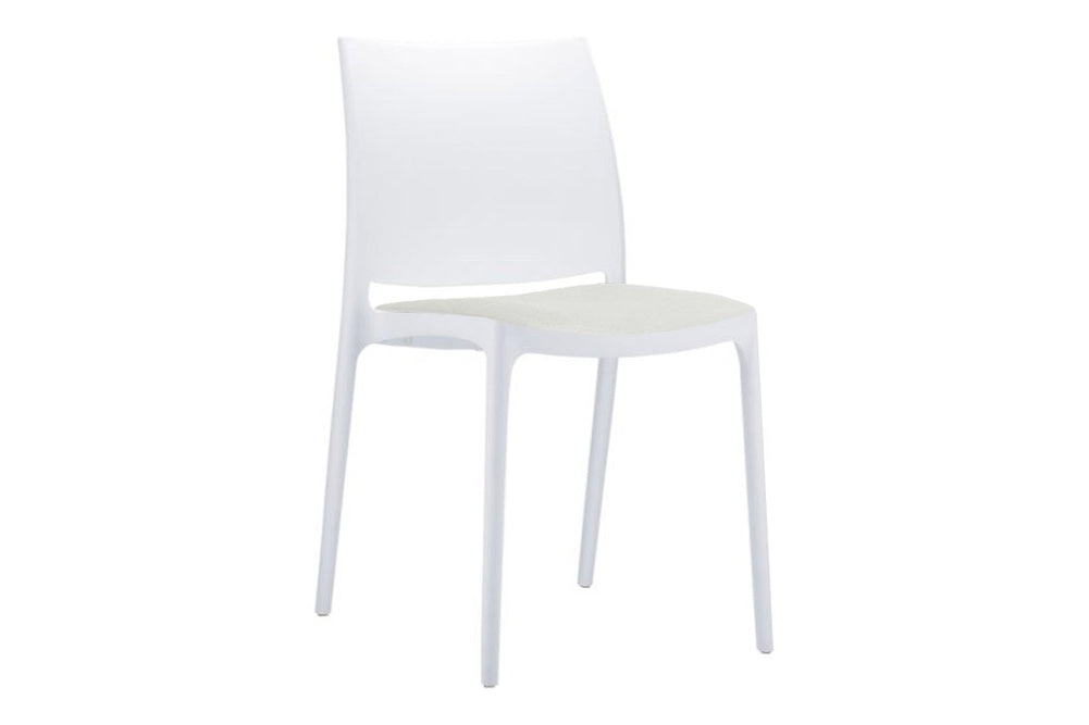 Hospitality Plus Commercial Maya Chair-white metallic white cushion 