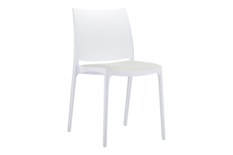 Hospitality Plus Commercial Maya Chair Hospitality Plus white metallic white cushion 
