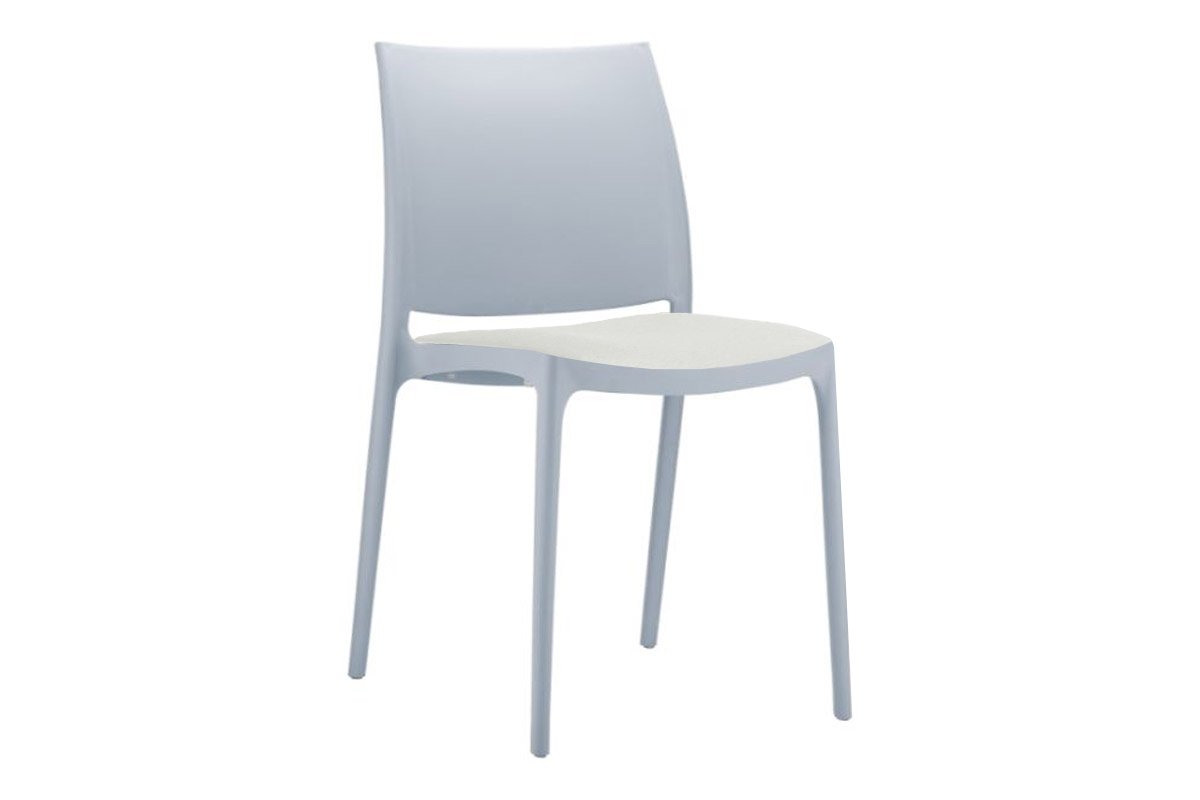 Hospitality Plus Commercial Maya Chair Hospitality Plus silver grey metallic white cushion 