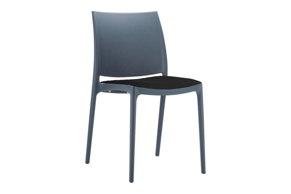 Hospitality Plus Commercial Maya Chair-anthracite black vinyl cushion 