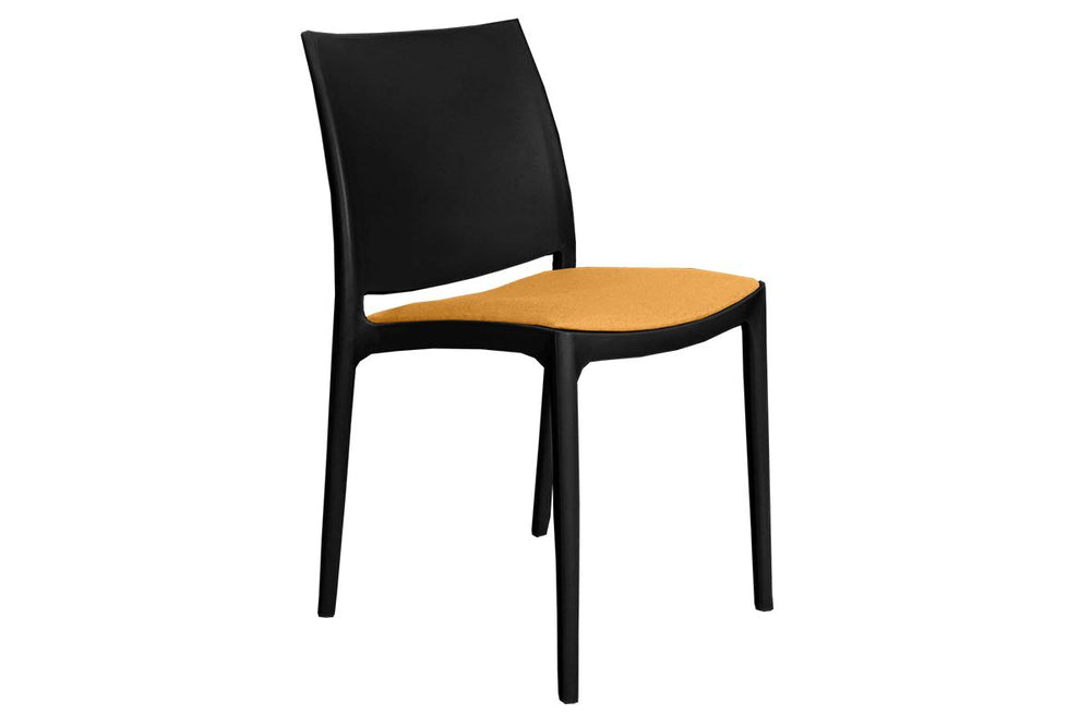 Hospitality Plus Commercial Maya Chair-black orange cushion 