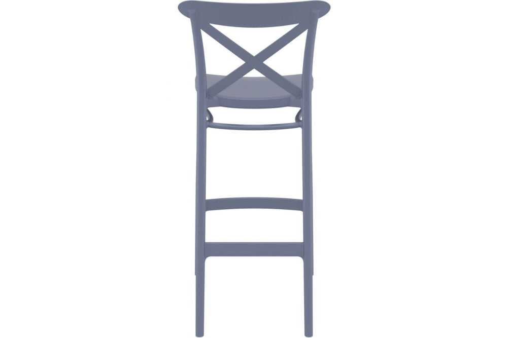 Hospitality Plus Cross Bar Stool - 750mm Seat Height [1060H x 450W]-taupe  