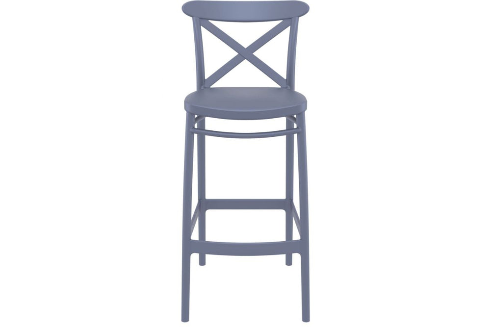Hospitality Plus Cross Bar Stool - 750mm Seat Height [1060H x 450W]-anthracite  