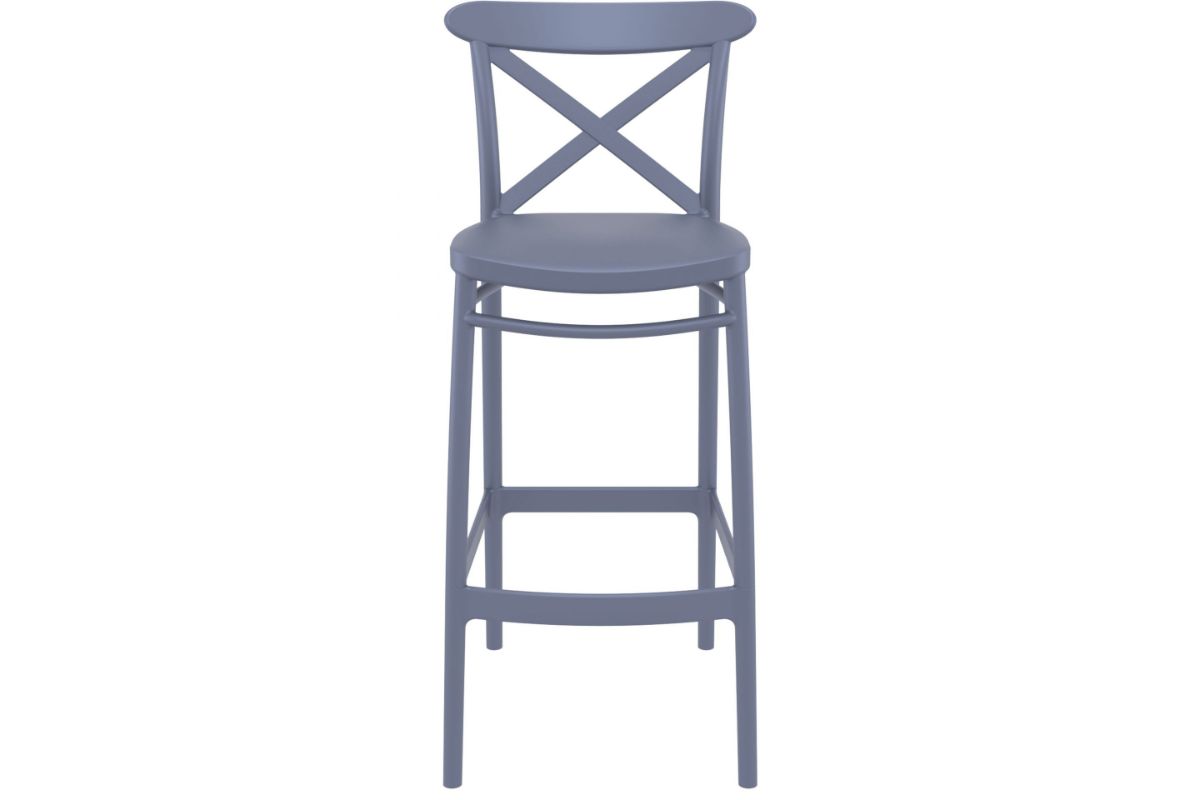 Hospitality Plus Cross Bar Stool - 750mm Seat Height [1060H x 450W]-anthracite  