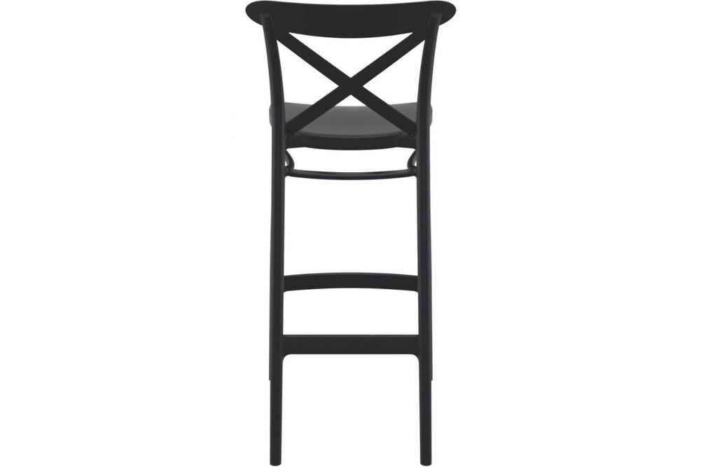 Hospitality Plus Cross Bar Stool - 750mm Seat Height [1060H x 450W]-taupe  