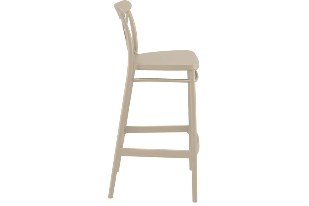 Hospitality Plus Cross Bar Stool - 750mm Seat Height [1060H x 450W]-taupe  