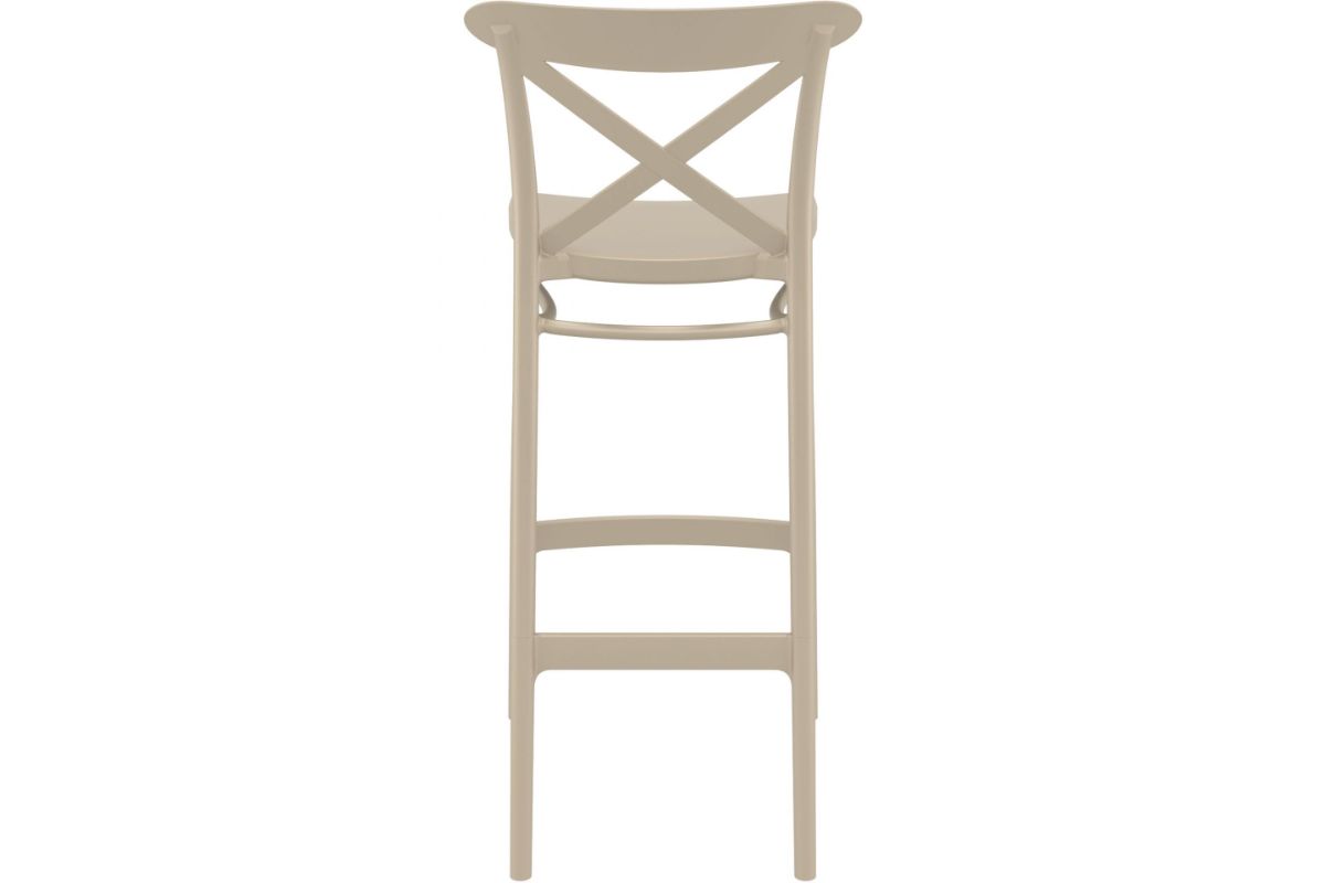 Hospitality Plus Cross Bar Stool - 750mm Seat Height [1060H x 450W]-taupe  