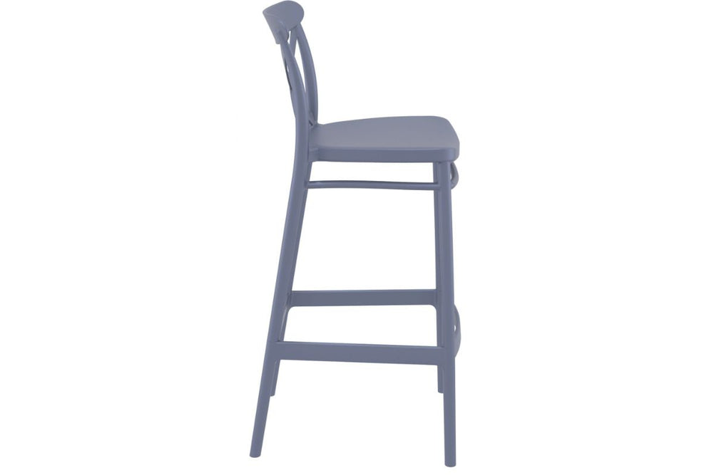 Hospitality Plus Cross Bar Stool - 750mm Seat Height [1060H x 450W]-taupe  