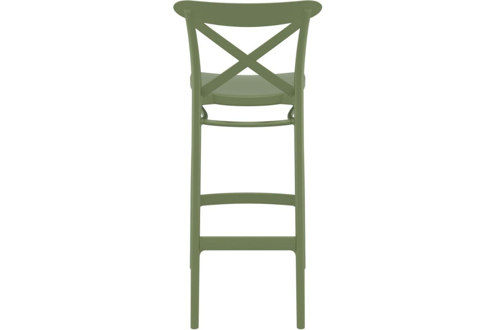 Hospitality Plus Cross Bar Stool - 750mm Seat Height [1060H x 450W]-taupe  