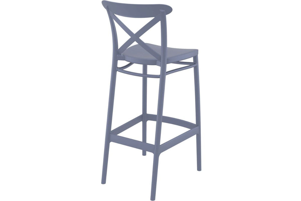Hospitality Plus Cross Bar Stool - 750mm Seat Height [1060H x 450W]-taupe  
