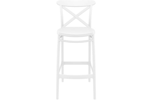 Hospitality Plus Cross Bar Stool [1060H x 450W] Hospitality Plus white 