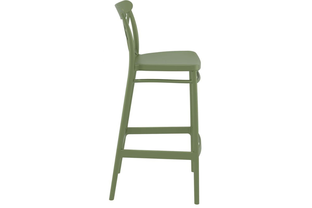 Hospitality Plus Cross Bar Stool - 750mm Seat Height [1060H x 450W]-taupe  