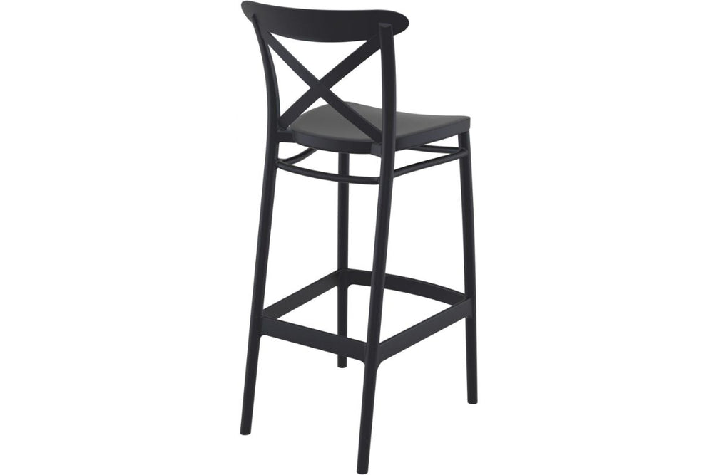 Hospitality Plus Cross Bar Stool - 750mm Seat Height [1060H x 450W]-taupe  