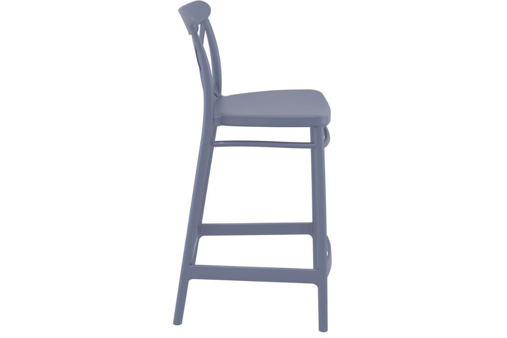 Hospitality Plus Cross Bar Stool - 650mm Seat Height [960H x 450W]-taupe  