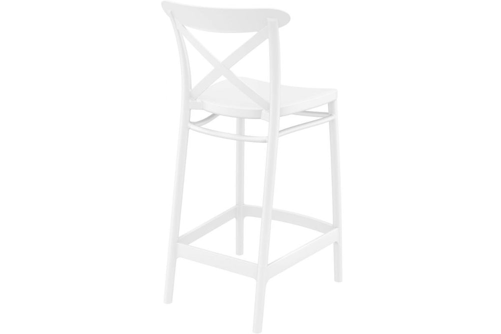 Hospitality Plus Cross Bar Stool - 650mm Seat Height [960H x 450W]-taupe  