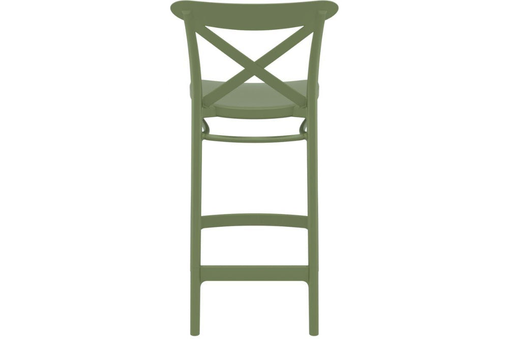 Hospitality Plus Cross Bar Stool - 650mm Seat Height [960H x 450W]-taupe  