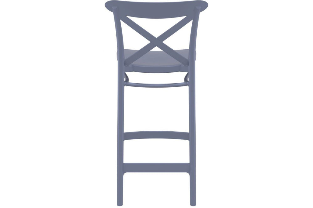 Hospitality Plus Cross Bar Stool - 650mm Seat Height [960H x 450W]-taupe  