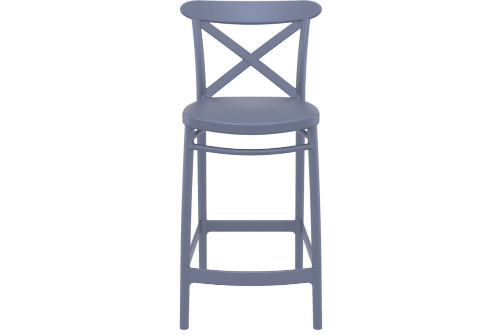 Hospitality Plus Cross Bar Stool - 650mm Seat Height [960H x 450W]-anthracite  