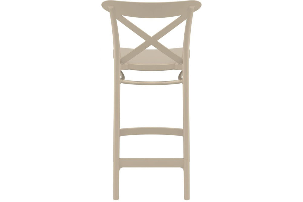 Hospitality Plus Cross Bar Stool - 650mm Seat Height [960H x 450W]-taupe  
