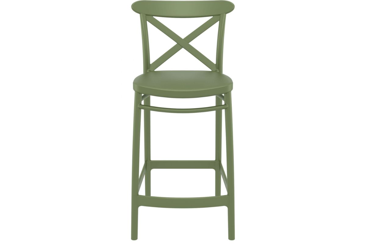 Hospitality Plus Cross Bar Stool [960H x 450W] Hospitality Plus olive green 