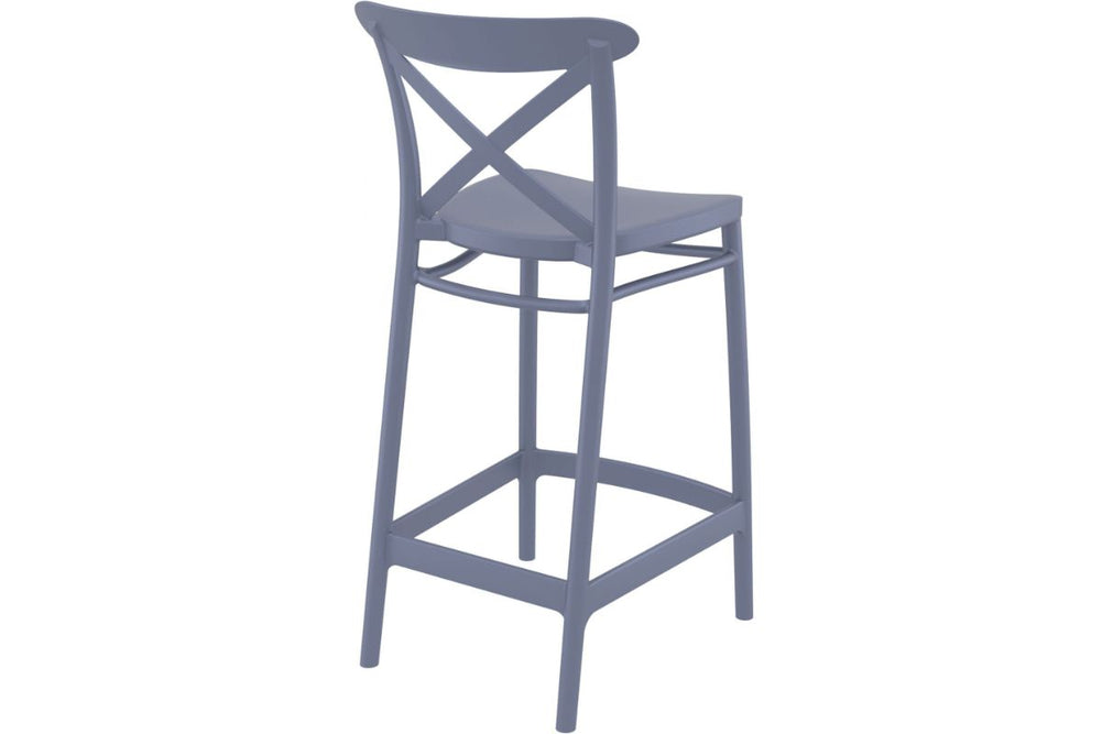 Hospitality Plus Cross Bar Stool - 650mm Seat Height [960H x 450W]-taupe  