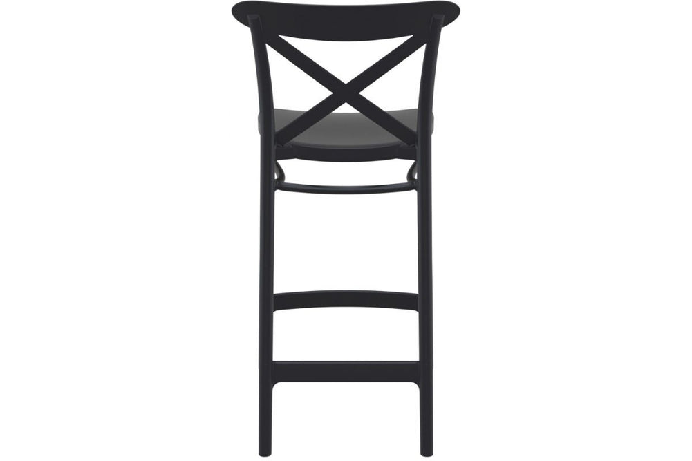 Hospitality Plus Cross Bar Stool - 650mm Seat Height [960H x 450W]-taupe  