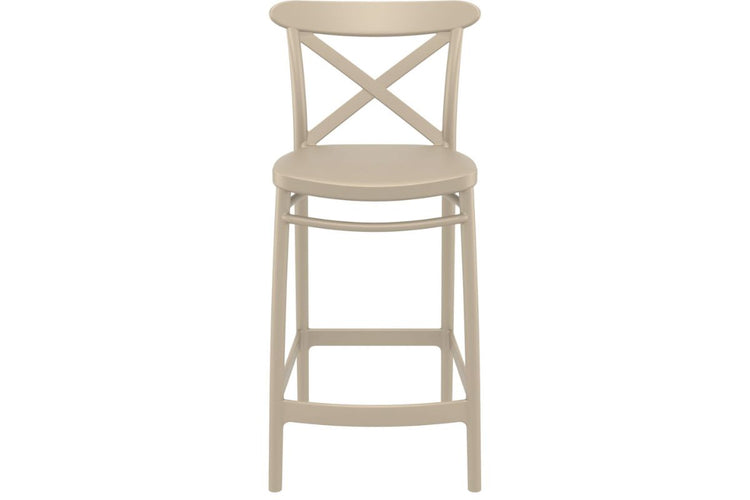Hospitality Plus Cross Bar Stool [960H x 450W] Hospitality Plus taupe 