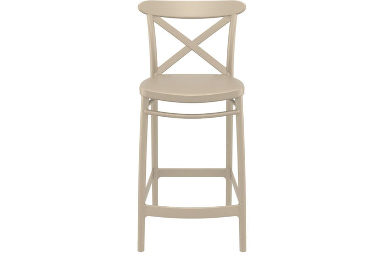 Hospitality Plus Cross Bar Stool [960H x 450W] Hospitality Plus taupe 