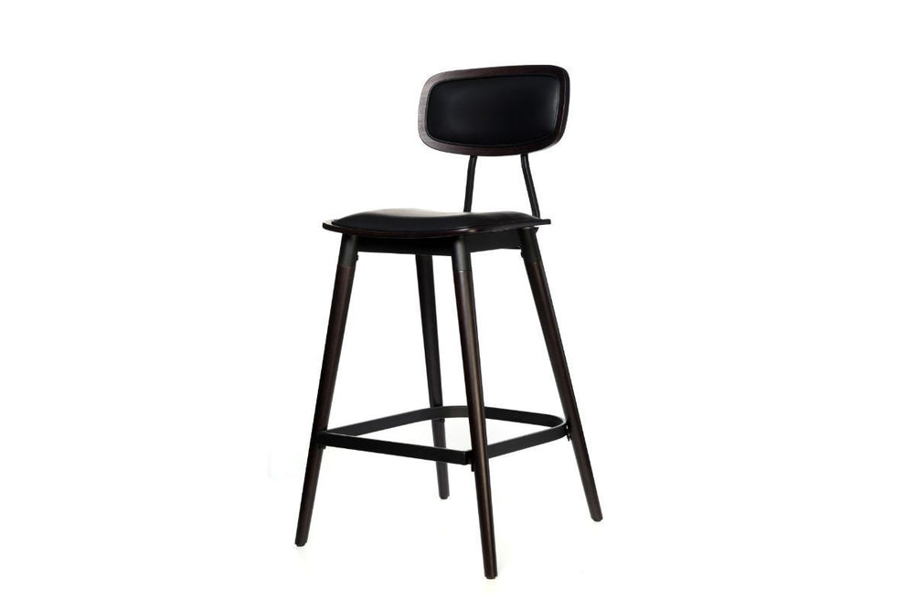 Hospitality Plus Felix Bar Stool Vinyl Seat - 740mm Seat Height-lancaster oak black frame  