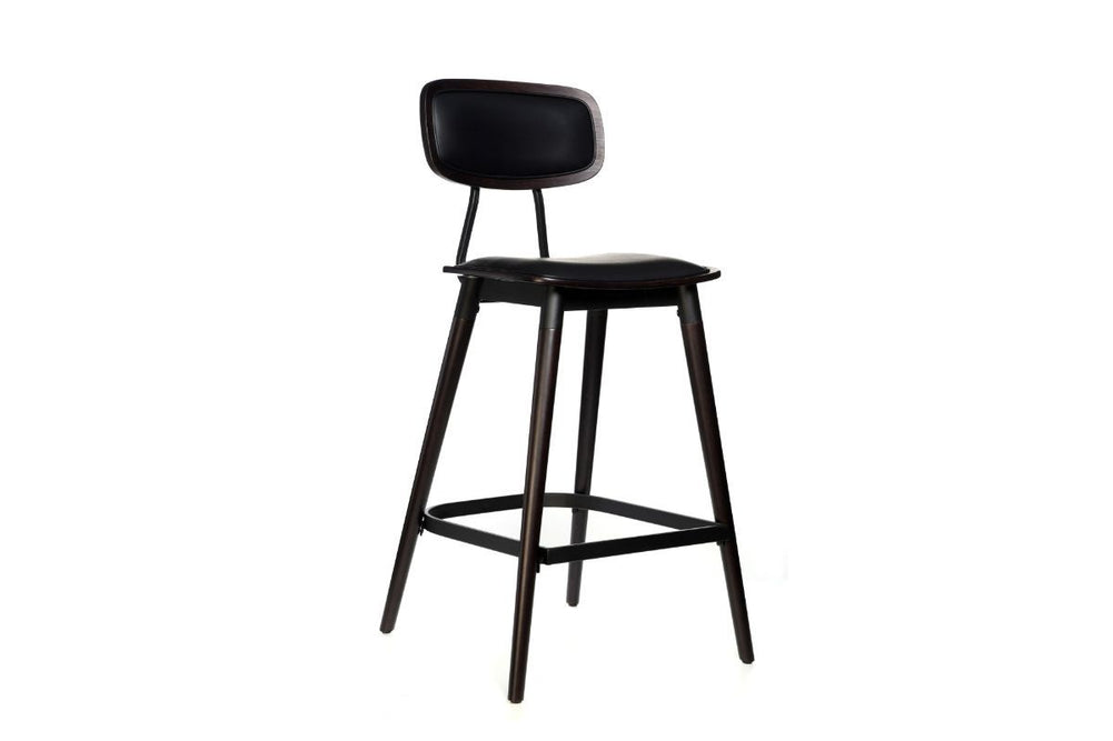 Hospitality Plus Felix Bar Stool Vinyl Seat - 740mm Seat Height-lancaster oak black frame  