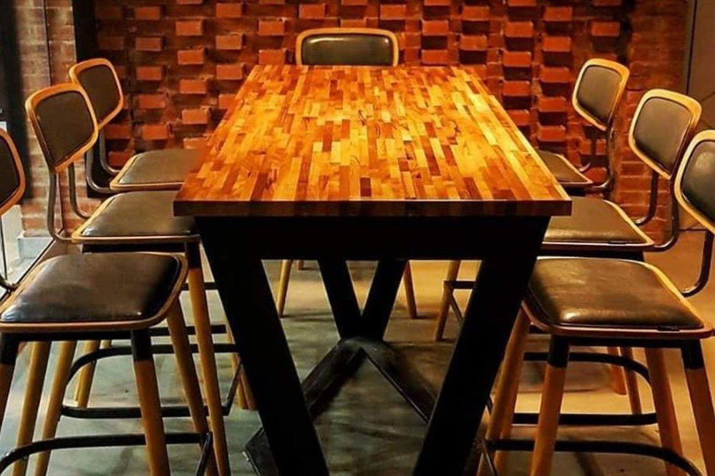 Hospitality Plus Felix Bar Stool Vinyl Seat - 740mm Seat Height-lancaster oak black frame  