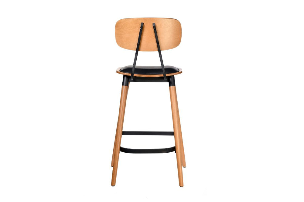 Hospitality Plus Felix Bar Stool Vinyl Seat - 740mm Seat Height-lancaster oak black frame  
