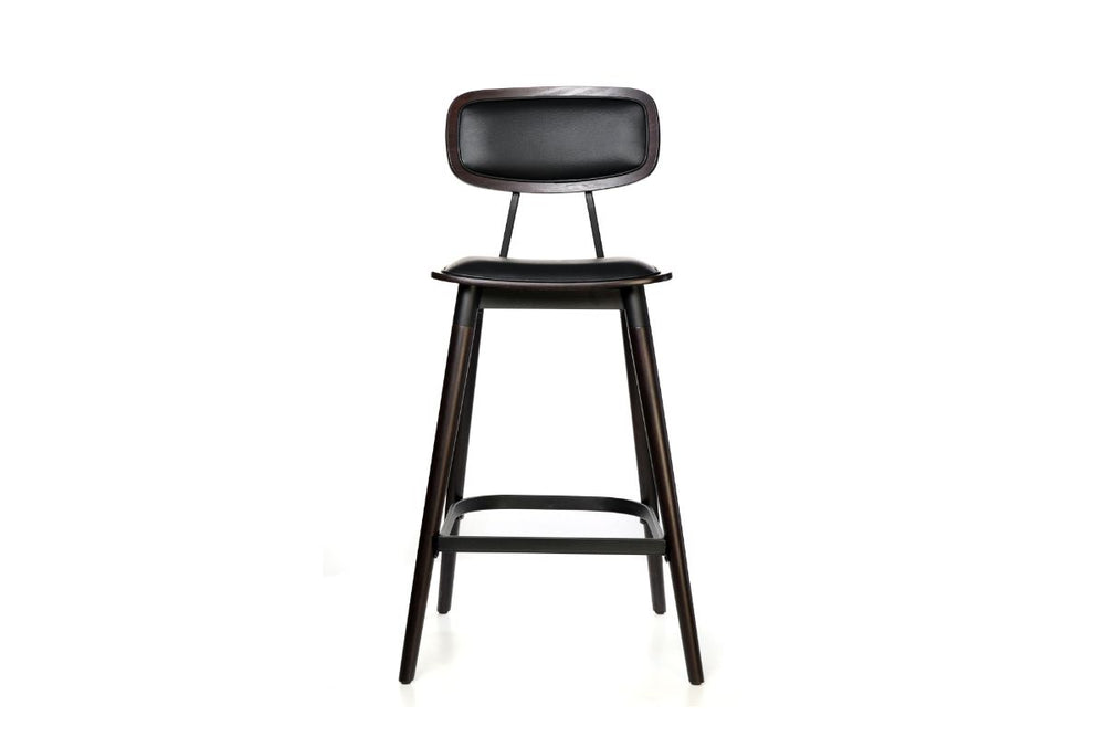 Hospitality Plus Felix Bar Stool Vinyl Seat - 740mm Seat Height-chocolate black frame  